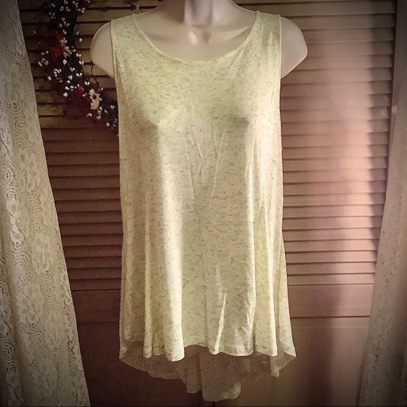 ☀️☀️Jane & Delancey soft knit tank TOP lace up back hi low longer hem L/XL NEW - Picture 2 of 6